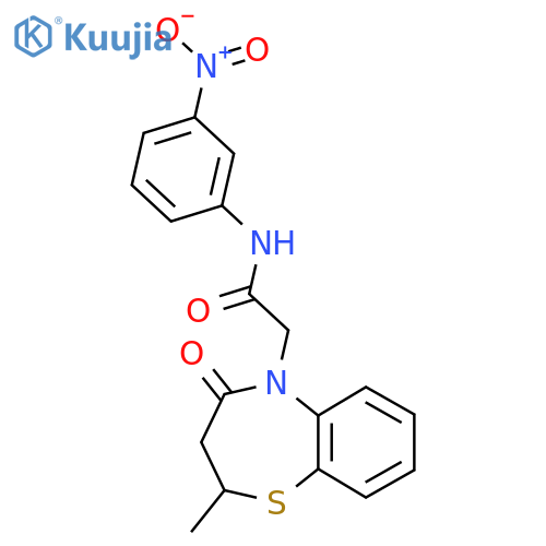 2-(2-methyl-4-oxo-2,3,4,5-tetrahydro-1,5-benzothiazepin-5-yl)-N-(3-nitrophenyl)acetamide structure
