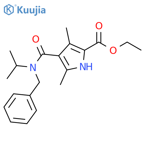 ethyl 4-benzyl(propan-2-yl)carbamoyl-3,5-dimethyl-1H-pyrrole-2-carboxylate structure