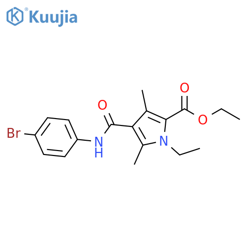 ethyl 4-(4-bromophenyl)carbamoyl-1-ethyl-3,5-dimethyl-1H-pyrrole-2-carboxylate structure