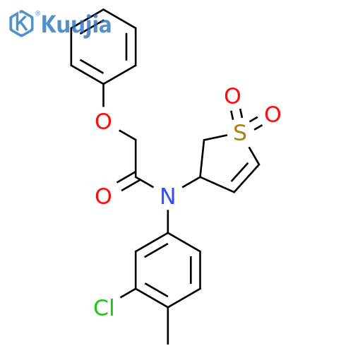 N-(3-chloro-4-methylphenyl)-N-(1,1-dioxo-2,3-dihydro-1lambda6-thiophen-3-yl)-2-phenoxyacetamide structure