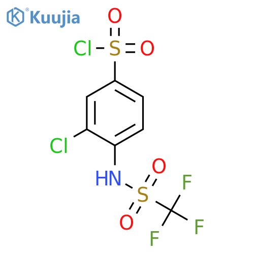 BENZENESULFONYL CHLORIDE, 3-CHLORO-4-[[(TRIFLUOROMETHYL)SULFONYL]AMINO]- structure