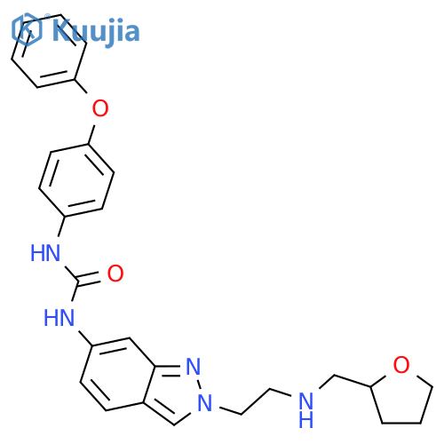 Urea,N-(4-phenoxyphenyl)-N'-[2-[2-[[(tetrahydro-2-furanyl)methyl]amino]ethyl]-2H-indazol-6-yl]- structure