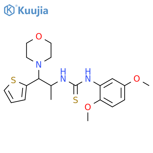 3-(2,5-dimethoxyphenyl)-1-1-(morpholin-4-yl)-1-(thiophen-2-yl)propan-2-ylthiourea structure