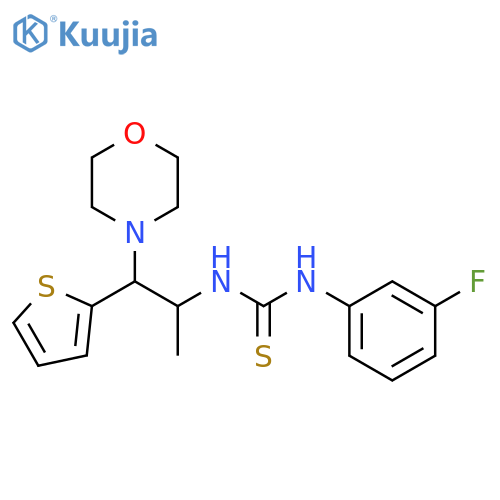 1-(3-fluorophenyl)-3-1-(morpholin-4-yl)-1-(thiophen-2-yl)propan-2-ylthiourea structure