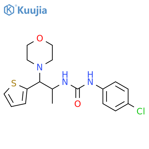 1-(4-chlorophenyl)-3-1-(morpholin-4-yl)-1-(thiophen-2-yl)propan-2-ylurea structure