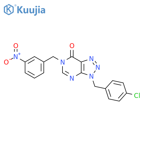 3-(4-chlorophenyl)methyl-6-(3-nitrophenyl)methyl-3H,6H,7H-1,2,3triazolo4,5-dpyrimidin-7-one structure
