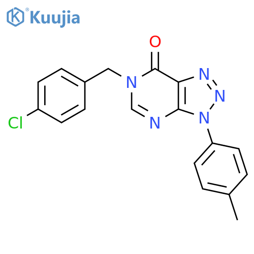 6-(4-chlorophenyl)methyl-3-(4-methylphenyl)-3H,6H,7H-1,2,3triazolo4,5-dpyrimidin-7-one structure