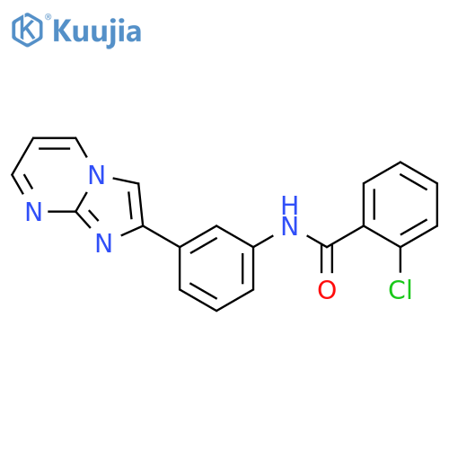 2-chloro-N-(3-{imidazo1,2-apyrimidin-2-yl}phenyl)benzamide structure