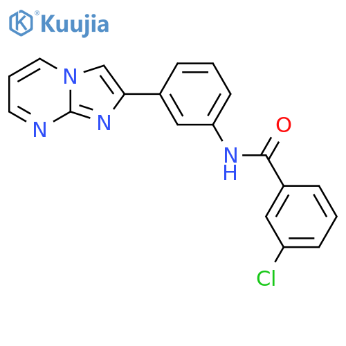 3-chloro-N-(3-{imidazo1,2-apyrimidin-2-yl}phenyl)benzamide structure