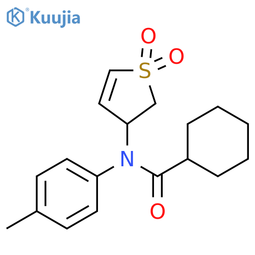 N-(1,1-dioxo-2,3-dihydro-1lambda6-thiophen-3-yl)-N-(4-methylphenyl)cyclohexanecarboxamide structure