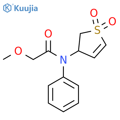 N-(1,1-dioxo-2,3-dihydro-1lambda6-thiophen-3-yl)-2-methoxy-N-phenylacetamide structure
