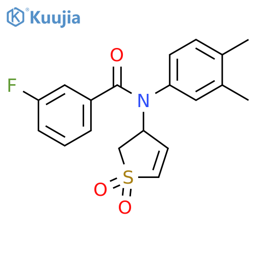 N-(3,4-dimethylphenyl)-N-(1,1-dioxo-2,3-dihydro-1lambda6-thiophen-3-yl)-3-fluorobenzamide structure
