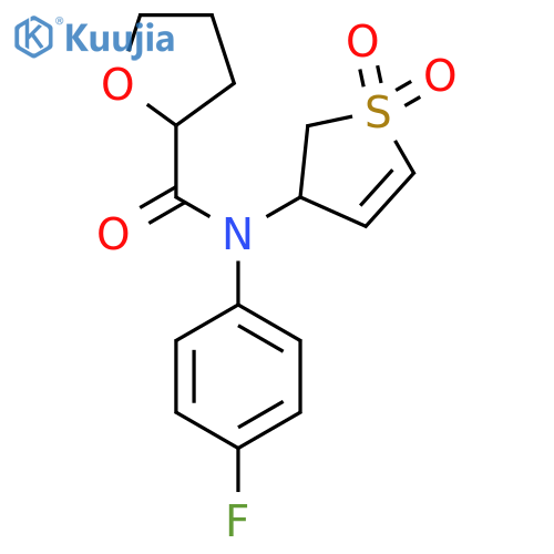 N-(1,1-dioxo-2,3-dihydro-1lambda6-thiophen-3-yl)-N-(4-fluorophenyl)oxolane-2-carboxamide structure