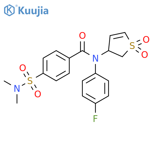 4-(dimethylsulfamoyl)-N-(1,1-dioxo-2,3-dihydro-1lambda6-thiophen-3-yl)-N-(4-fluorophenyl)benzamide structure