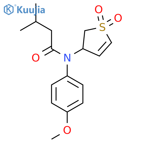 N-(1,1-dioxo-2,3-dihydro-1lambda6-thiophen-3-yl)-N-(4-methoxyphenyl)-3-methylbutanamide structure