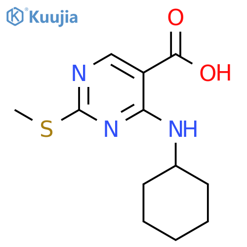 5-Pyrimidinecarboxylic acid, 4-(cyclohexylamino)-2-(methylthio)- structure