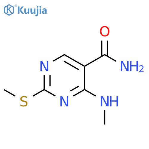 4-(Methylamino)-2-(methylthio)pyrimidine-5-carboxamide structure