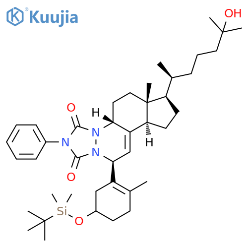 1H,5H-Cyclopenta[f][1,2,4]triazolo[1,2-a]cinnoline-1,3(2H)-dione, 11-[5-[[(1,1-dimethylethyl)dimethylsilyl]oxy]-2-methyl-1-cyclohexen-1-yl]-4a,6,6a,7,8,9,9a,11-octahydro-7-(5-hydroxy-1,5-dimethylhexyl)-6a-methyl-2-phenyl-, [4aR-[4aα,6aα,7α(R*),9aβ,11α(S*)]]- (9CI) structure