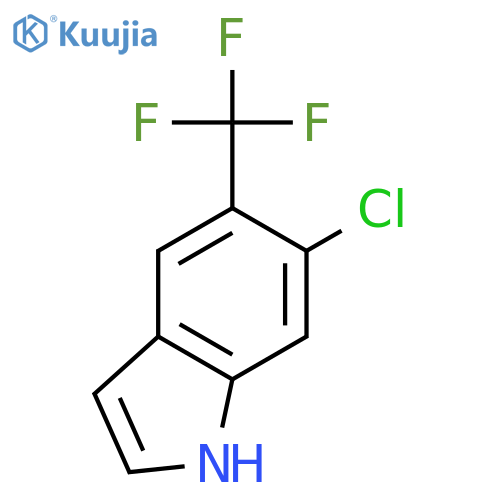 1H-INDOLE, 6-CHLORO-5-(TRIFLUOROMETHYL)- structure