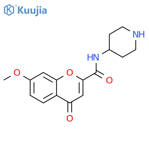 4H-1-Benzopyran-2-carboxamide, 7-methoxy-4-oxo-N-4-piperidinyl- structure