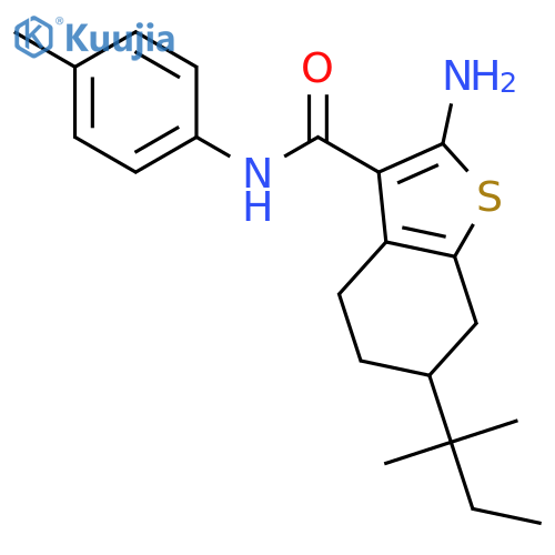 2-Amino-6-tert-pentyl-N-p-tolyl-4,5,6,7-tetrahydrobenzobthiophene-3-carboxamide structure