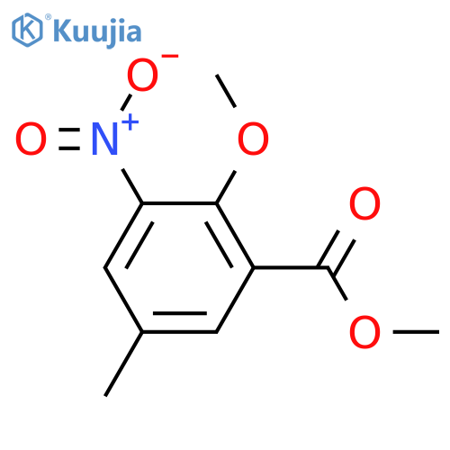 Methyl 2-methoxy-5-methyl-3-nitrobenzenecarboxylate structure