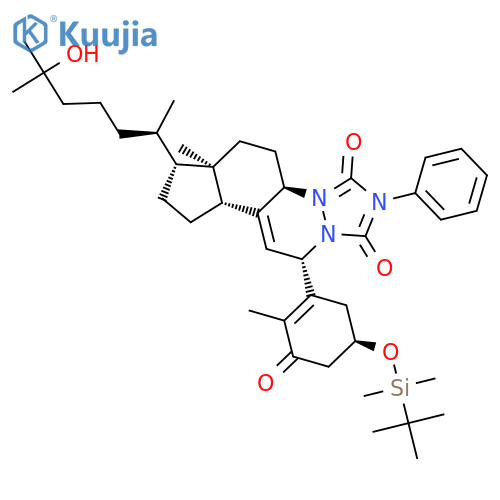 (4aR,6aR,7R,9aR,11S)-11-((R)-5-((tert-butyldimethylsilyl)oxy)-2-methyl-3-oxocyclohex-1-en-1-yl)-7-((R)-6-hydroxy-6-methylheptan-2-yl)-6a-methyl-2-phenyl-4a,6,6a,7,8,9,9a,11-octahydro-1H,5H-cyclopenta[f][1,2,4]triazolo[1,2-a]cinnoline-1,3(2H)-dione structure
