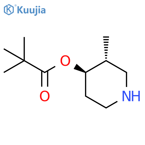 Propanoic acid, 2,2-dimethyl-, (3R,4R)-3-methyl-4-piperidinyl ester, rel- structure