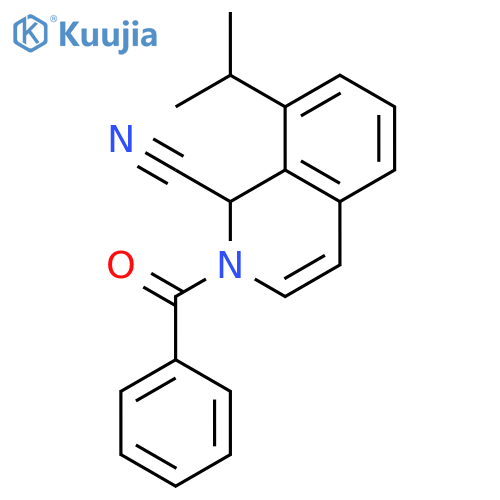 1-Isoquinolinecarbonitrile, 2-benzoyl-1,2-dihydro-8-(1-methylethyl)- structure