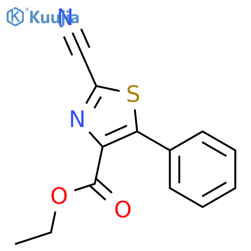 4-THIAZOLECARBOXYLIC ACID, 2-CYANO-5-PHENYL-, ETHYL ESTER structure