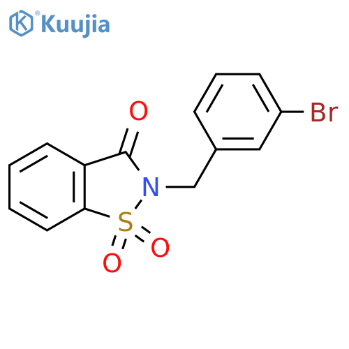 2-(3-bromophenyl)methyl-2,3-dihydro-1lambda6,2-benzothiazole-1,1,3-trione structure