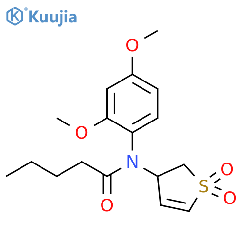 N-(2,4-dimethoxyphenyl)-N-(1,1-dioxo-2,3-dihydro-1lambda6-thiophen-3-yl)pentanamide structure