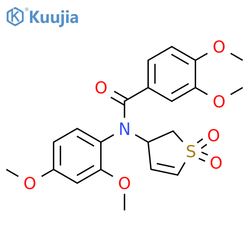 N-(2,4-dimethoxyphenyl)-N-(1,1-dioxo-2,3-dihydro-1lambda6-thiophen-3-yl)-3,4-dimethoxybenzamide structure