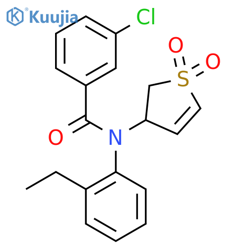 3-chloro-N-(1,1-dioxo-2,3-dihydro-1lambda6-thiophen-3-yl)-N-(2-ethylphenyl)benzamide structure