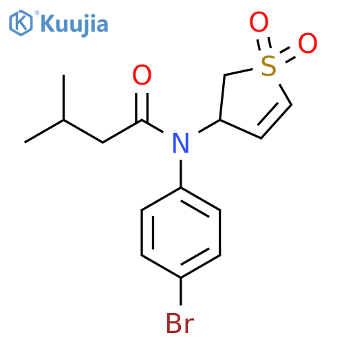N-(4-bromophenyl)-N-(1,1-dioxo-2,3-dihydro-1lambda6-thiophen-3-yl)-3-methylbutanamide structure