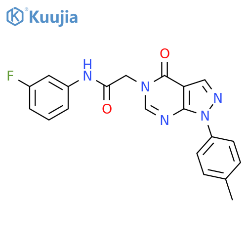 N-(3-fluorophenyl)-2-1-(4-methylphenyl)-4-oxo-1H,4H,5H-pyrazolo3,4-dpyrimidin-5-ylacetamide structure