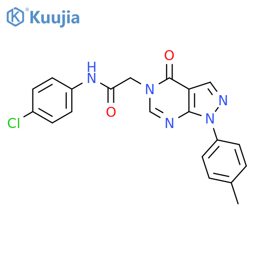 N-(4-chlorophenyl)-2-1-(4-methylphenyl)-4-oxo-1H,4H,5H-pyrazolo3,4-dpyrimidin-5-ylacetamide structure