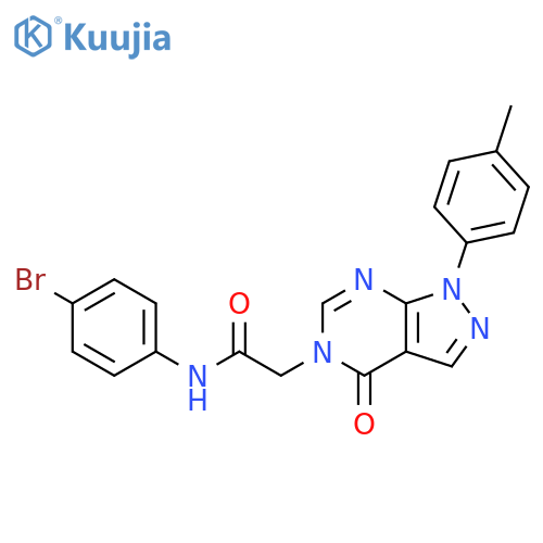 N-(4-bromophenyl)-2-1-(4-methylphenyl)-4-oxo-1H,4H,5H-pyrazolo3,4-dpyrimidin-5-ylacetamide structure