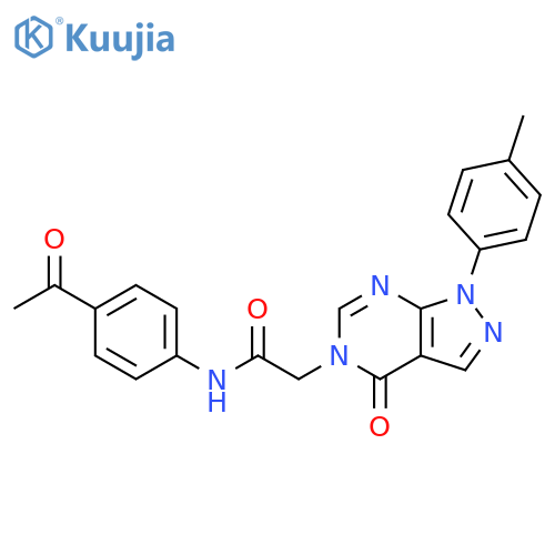 N-(4-acetylphenyl)-2-1-(4-methylphenyl)-4-oxo-1H,4H,5H-pyrazolo3,4-dpyrimidin-5-ylacetamide structure