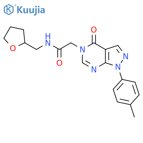 2-1-(4-methylphenyl)-4-oxo-1H,4H,5H-pyrazolo3,4-dpyrimidin-5-yl-N-(oxolan-2-yl)methylacetamide structure