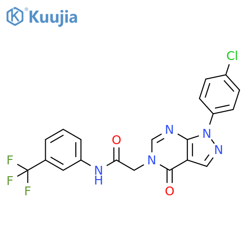 2-1-(4-chlorophenyl)-4-oxo-1H,4H,5H-pyrazolo3,4-dpyrimidin-5-yl-N-3-(trifluoromethyl)phenylacetamide structure