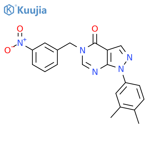 1-(3,4-dimethylphenyl)-5-(3-nitrophenyl)methyl-1H,4H,5H-pyrazolo3,4-dpyrimidin-4-one structure