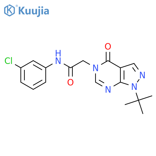 2-{1-tert-butyl-4-oxo-1H,4H,5H-pyrazolo3,4-dpyrimidin-5-yl}-N-(3-chlorophenyl)acetamide structure