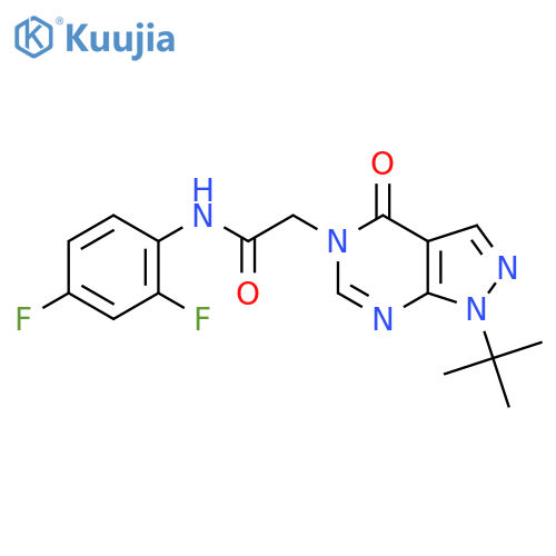 2-{1-tert-butyl-4-oxo-1H,4H,5H-pyrazolo3,4-dpyrimidin-5-yl}-N-(2,4-difluorophenyl)acetamide structure