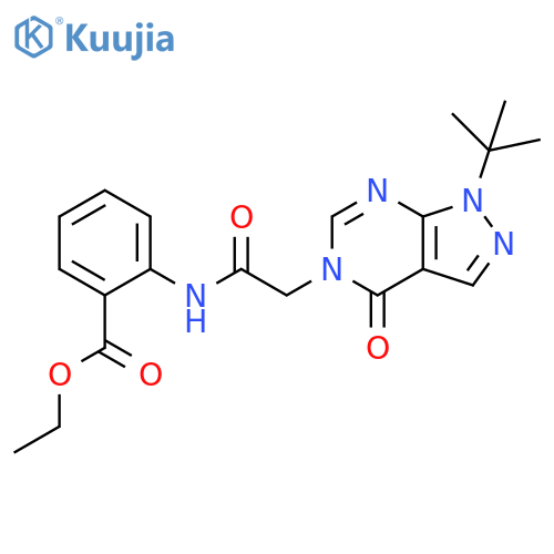 ethyl 2-(2-{1-tert-butyl-4-oxo-1H,4H,5H-pyrazolo3,4-dpyrimidin-5-yl}acetamido)benzoate structure