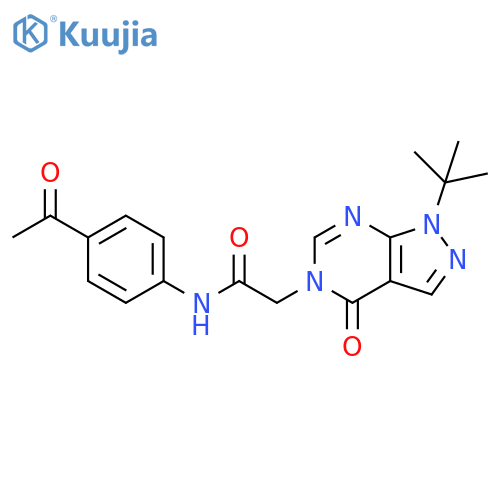 N-(4-acetylphenyl)-2-{1-tert-butyl-4-oxo-1H,4H,5H-pyrazolo3,4-dpyrimidin-5-yl}acetamide structure