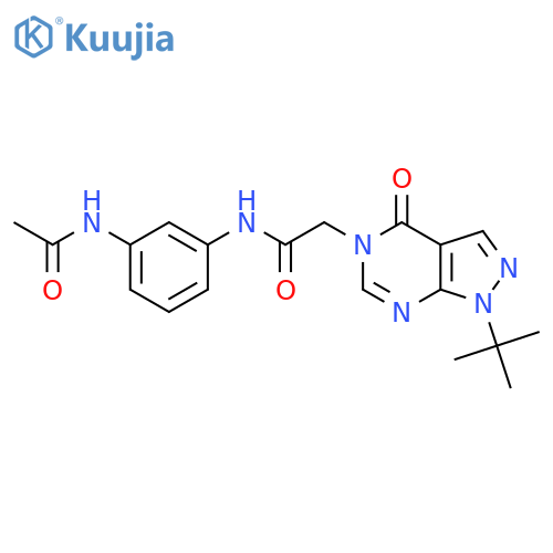 2-{1-tert-butyl-4-oxo-1H,4H,5H-pyrazolo3,4-dpyrimidin-5-yl}-N-(3-acetamidophenyl)acetamide structure