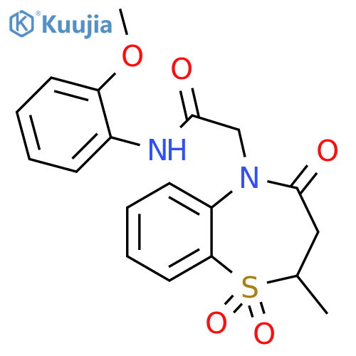 N-(2-methoxyphenyl)-2-(2-methyl-1,1,4-trioxo-2,3,4,5-tetrahydro-1lambda6,5-benzothiazepin-5-yl)acetamide structure