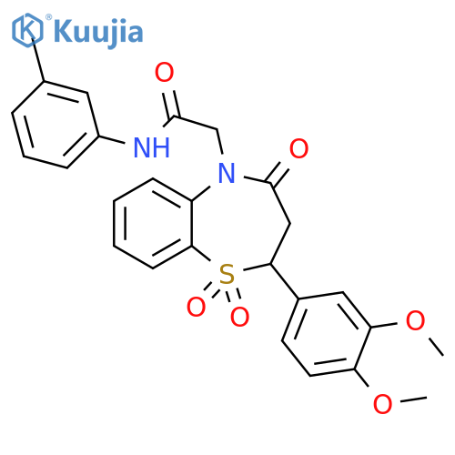 2-2-(3,4-dimethoxyphenyl)-1,1,4-trioxo-2,3,4,5-tetrahydro-1lambda6,5-benzothiazepin-5-yl-N-(3-methylphenyl)acetamide structure