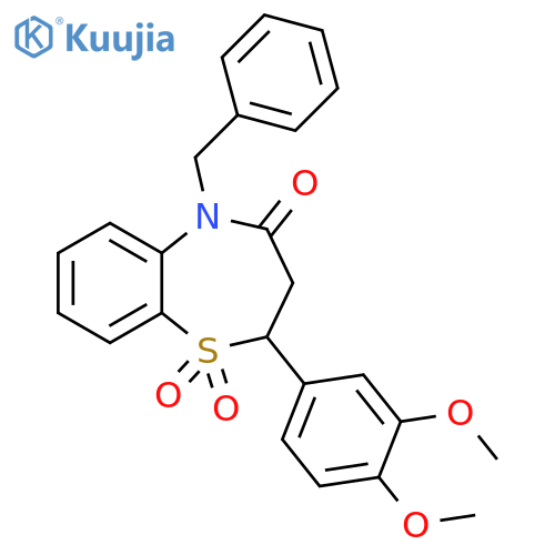 5-benzyl-2-(3,4-dimethoxyphenyl)-2,3,4,5-tetrahydro-1lambda6,5-benzothiazepine-1,1,4-trione structure